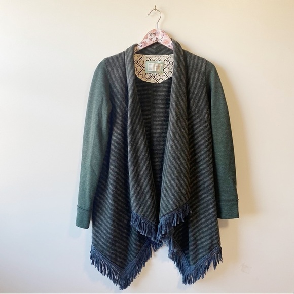 Anthropologie SATURDAY SUNDAY Green Elise Blanket Cardigan! XS - Picture 2 of 9